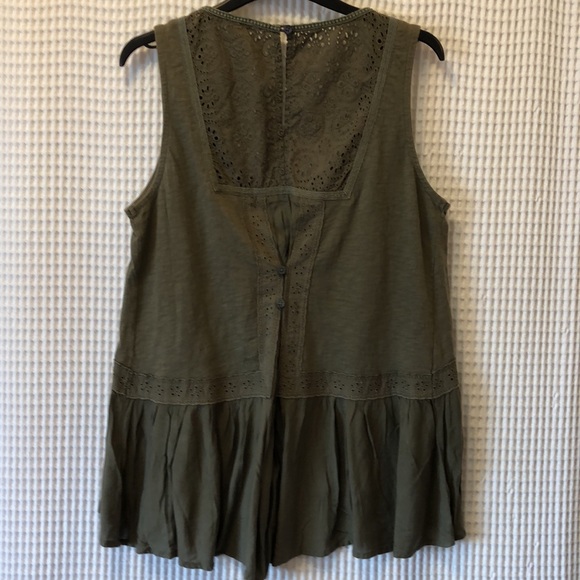 Anthro Meadow Rue Lace-Trimmed Top - Picture 5 of 6